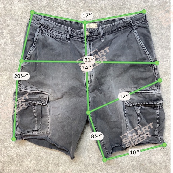 American Eagle Outfitters Mens Cargo Shorts Frayed Hem Adjustable Waist 36 Black - Picture 7 of 8